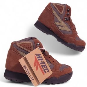Hi Tec Womens 6 Sierra Lite Mid Hiker Sneaker Suede Brown Lace Up High Top